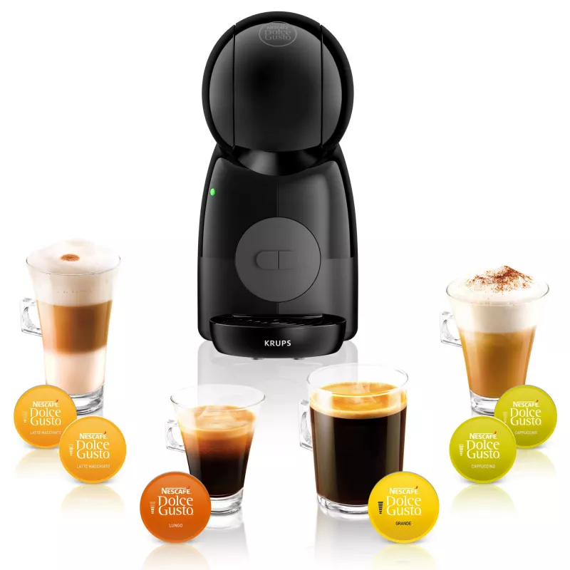 Espreso aparatas KRUPS Piccolo XS KP1A3B, 0,8 l vandens bakelis, Dolce Gusto kapsulės, 1600 W, stalviršinis, juodas