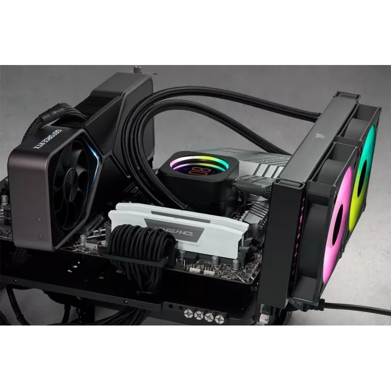 CORSAIR atmintis 32GB (2x16gb) DDR5 DRAM 6000mt/s CL36 AMD EXPO & Intel XMP atminties rinkinys Vengeance balta