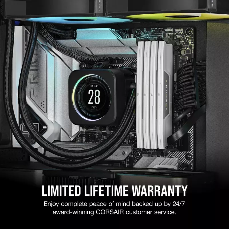CORSAIR atmintis 32GB (2x16gb) DDR5 DRAM 6000mt/s CL36 AMD EXPO & Intel XMP atminties rinkinys Vengeance balta