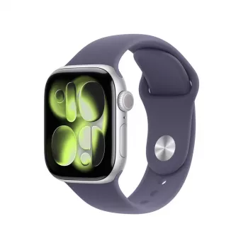 APPLE Watch Series 11 GPS + Cellular 42mm sidabrinis aliuminio korpusas su Purple Fog sportiniu dirželiu S/M
