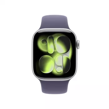 APPLE Watch Series 11 GPS + Cellular 42mm sidabrinis aliuminio korpusas su Purple Fog sportiniu dirželiu S/M