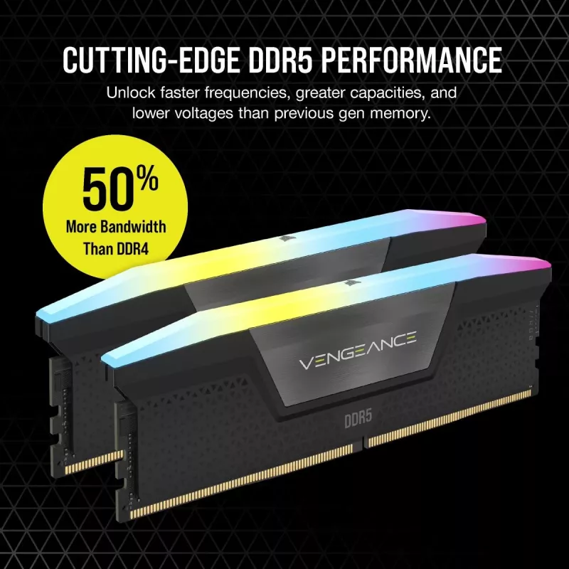 CORSAIR atmintinė 32GB DDR5 4800MHz (2x16gb) Vengeance RGB