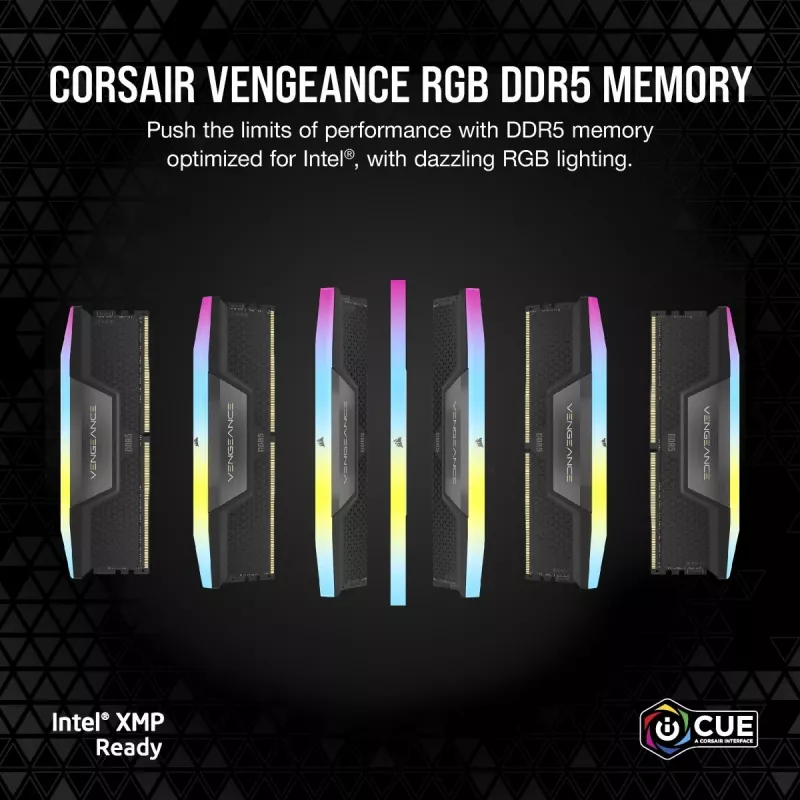 CORSAIR atmintinė 32GB DDR5 4800MHz (2x16gb) Vengeance RGB