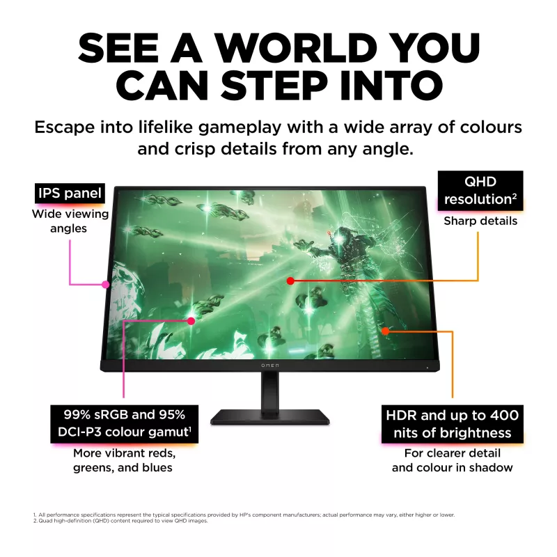 OMEN by HP 27 colių QHD 165Hz žaidimų monitorius - OMEN 27q