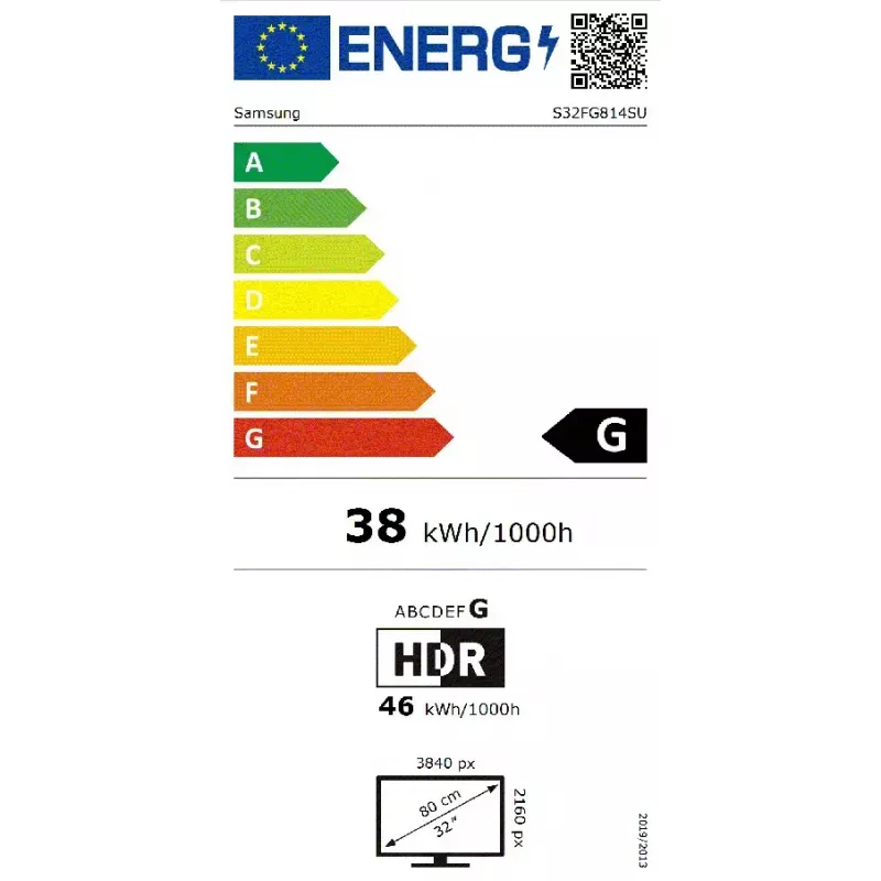 Samsung S32FG814SU kompiuterio monitorius 81,3 cm (32 colių) 3840 x 2160 pikselių 4K Ultra HD OLED sidabrinis