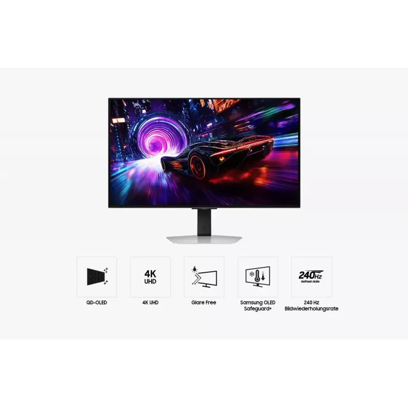 Samsung S32FG814SU kompiuterio monitorius 81,3 cm (32 colių) 3840 x 2160 pikselių 4K Ultra HD OLED sidabrinis