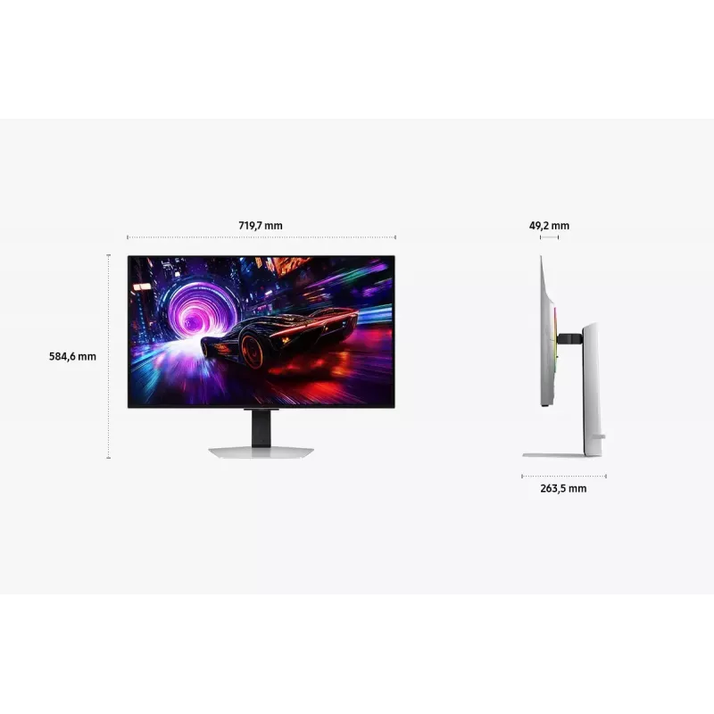 Samsung S32FG814SU kompiuterio monitorius 81,3 cm (32 colių) 3840 x 2160 pikselių 4K Ultra HD OLED sidabrinis