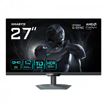 GIGABYTE G27Q2 27” 2K QHD Žaidimų Monitorius - 2560 x 1440, 200Hz, 1ms, 350 cd/m², G-Sync Suderinamas, FreeSync Premium, HDR10, HDMI 2.0, Displayport 1.4