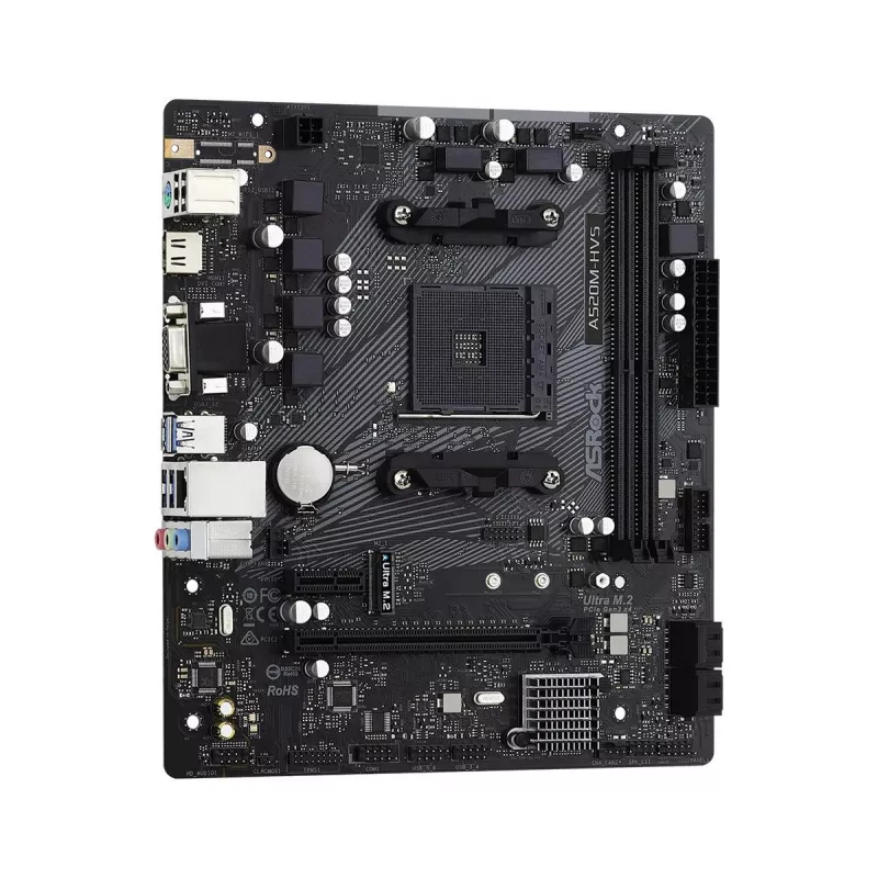ASRock Motininė plokštė A520M-HVS AM4 AMD A520 2 x DDR4 USB 3.2 SATA 3 7.1ch HD Audio mATX