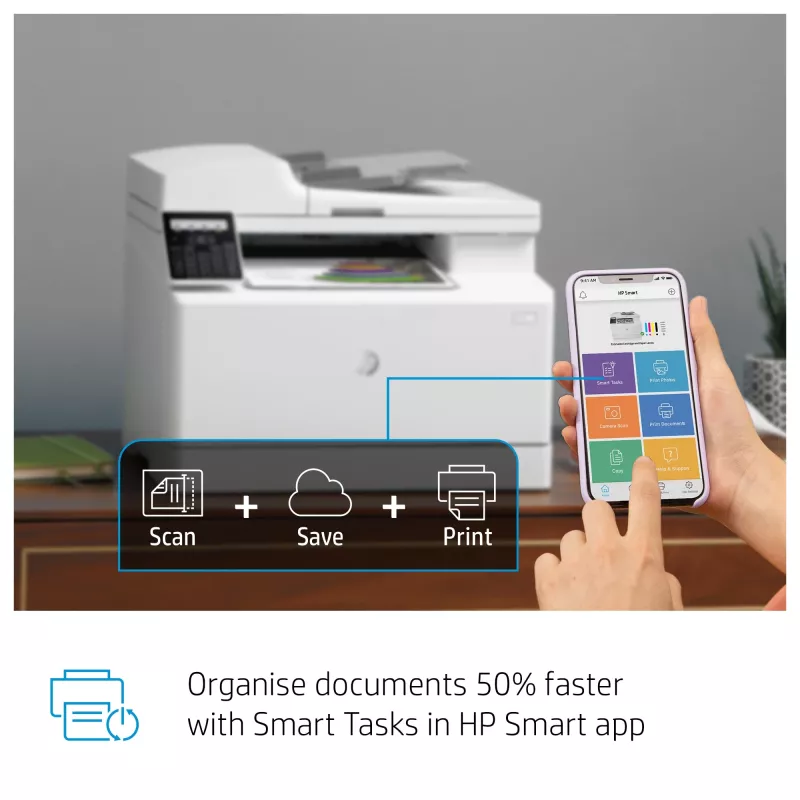 HP Color LaserJet Pro MFP M183fw, lazerinis, spalvotas spausdinimas, 600 x 600 DPI, A4, tiesioginis spausdinimas, balta