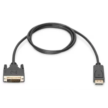 DIGITUS DisplayPort adapterio laidas, DP - DVI (24+1) M/M, 2 m su fiksatoriumi, suderinamas su DP 1.2, CE juoda