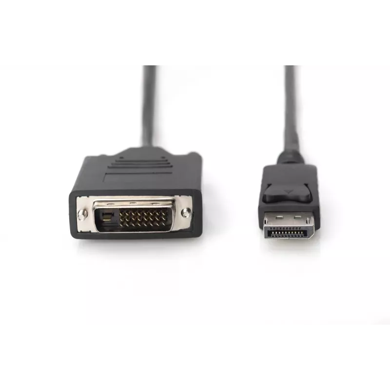 DIGITUS DisplayPort adapterio laidas, DP - DVI (24+1) M/M, 2 m su fiksatoriumi, suderinamas su DP 1.2, CE juoda