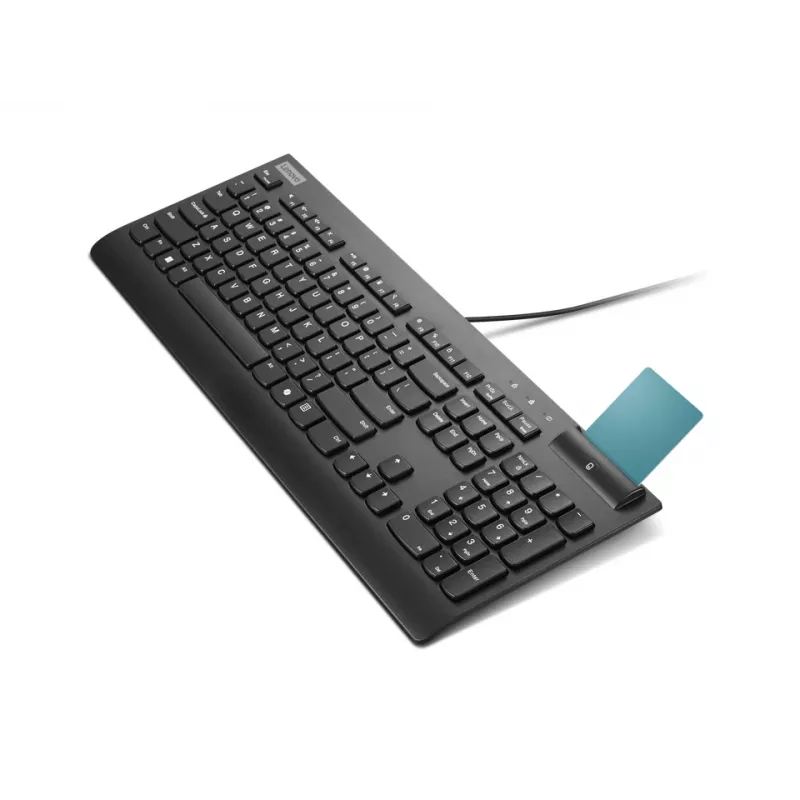 Laidinė pilno dydžio išmaniosios kortelės klaviatūra „Lenovo Smartcard Wired II“ — vokiškas išdėstymas, USB, 106 klavišai, juoda