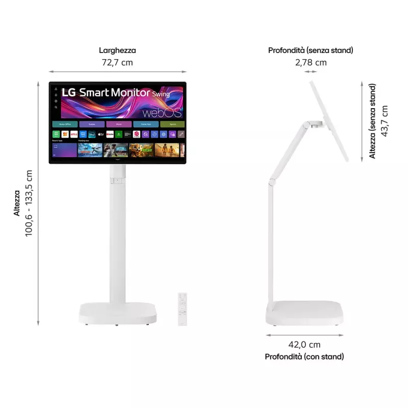 LG 32U889SA-W kompiuterio monitorius 80 cm (31,5 colio) 3840 x 2160 pikselių 4K Ultra HD LCD jutiklinis ekranas Kiosk White