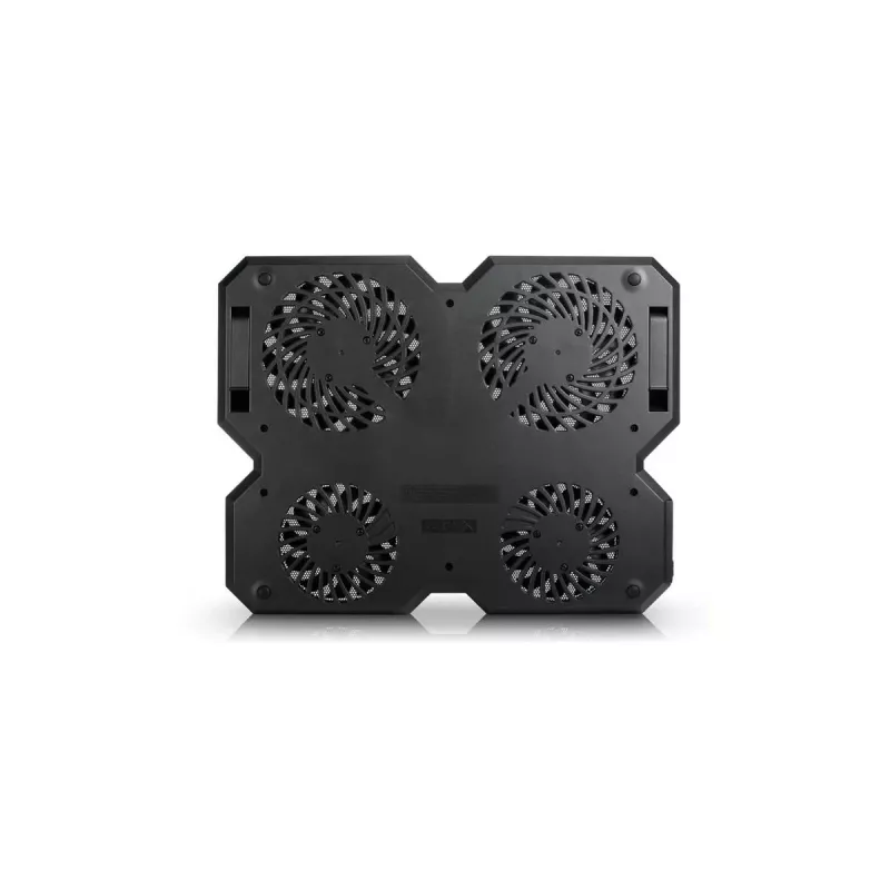 Aušinimo pagrindas DeepCool MULTI CORE X6 — 4 ventiliatoriai, 15,6 colio nešiojamiesiems kompiuteriams, maitinamas per USB, 380×295×24 mm, 2 USB prievadai