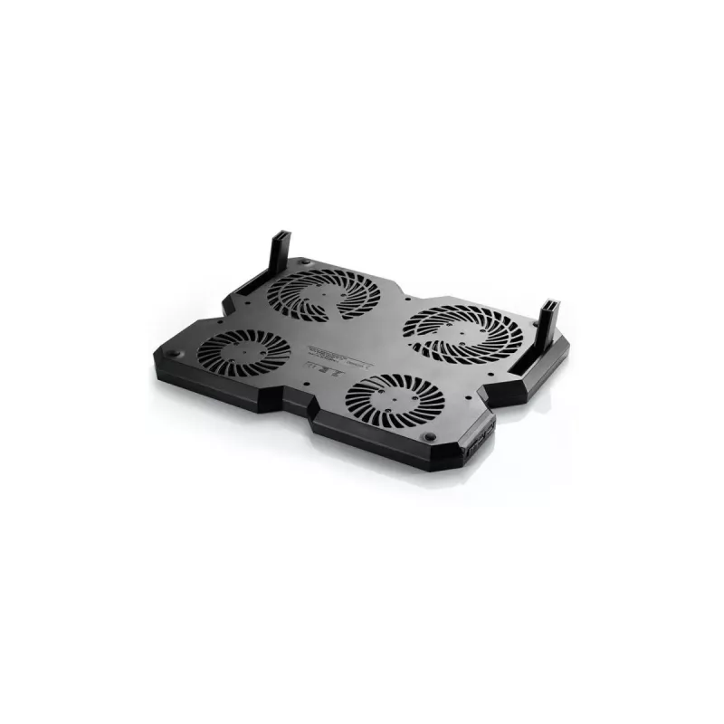 Aušinimo pagrindas DeepCool MULTI CORE X6 — 4 ventiliatoriai, 15,6 colio nešiojamiesiems kompiuteriams, maitinamas per USB, 380×295×24 mm, 2 USB prievadai