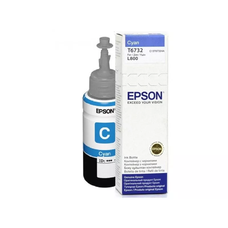 Epson T6732 Žydra rašalo buteliukas 70ml, Originalius, Photo Žydra, Epson L800, Standartinė talpa, Rašalinis spausdinimas, Indonezija