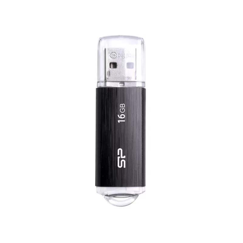 SILICON POWER Ultima U02 – 16 GB USB atmintukas – USB 2.0 – Juoda (moq-30)