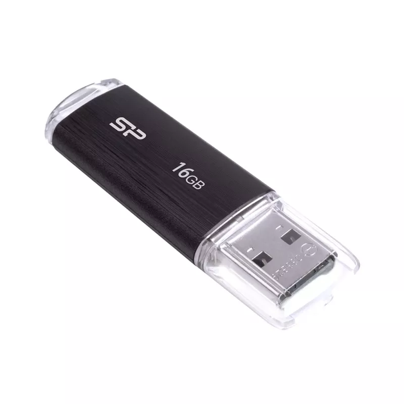 SILICON POWER Ultima U02 – 16 GB USB atmintukas – USB 2.0 – Juoda (moq-30)