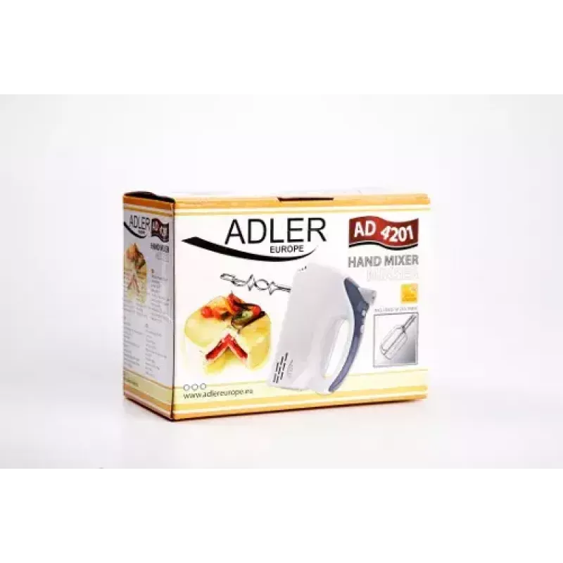 Rankinis plaktuvas Adler AD 4201 g — 300 W, 1 kg, pilkas/baltas