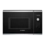 Įmontuojama solo mikrobangų krosnelė Bosch Serie 6 BFL554MS0 — 900 W, 25 L, sukamieji ir lietimui jautrūs valdikliai, nerūdijantis plienas/juoda
