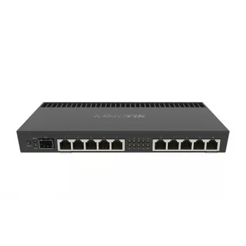 Laidinis maršrutizatorius MikroTik RB4011IGS+RM — 10x Gigabit RJ-45, 1x SFP+, 1.4 GHz 4 branduolių, 1 GB RAM, Stovas 1U, PoE išėjimas