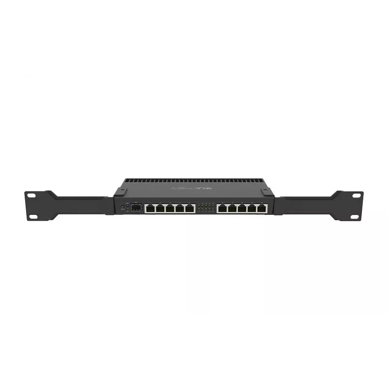 Laidinis maršrutizatorius MikroTik RB4011IGS+RM — 10x Gigabit RJ-45, 1x SFP+, 1.4 GHz 4 branduolių, 1 GB RAM, Stovas 1U, PoE išėjimas
