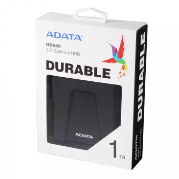Išorinis kietasis diskas ADATA 1TB USB 3.2 Gen 1 HD680 — 1 TB, USB 3.2 Gen 1, juodas, nešiojamasis HDD