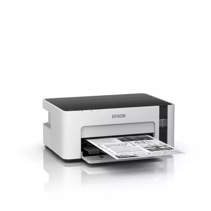 Rašalinis spausdintuvas Epson EcoTank ET‑M1100 — vienspalvis, A4, 32 ppm, 1440×720 dpi, integruota rašalo talpa, USB 2.0, pilka/juoda