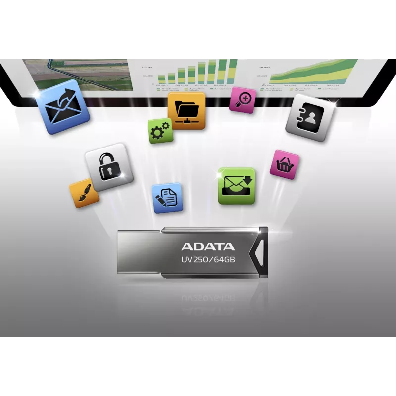 ADATA UV250 USB atmintinė 16 GB USB Type-A 2.0 Sidabrinė