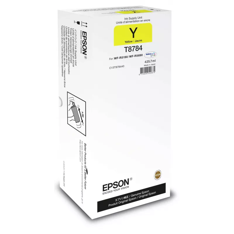 Epson Geltona XXL rašalo tiekimo blokas, geltona, pigmentinis rašalas, 1 vnt.