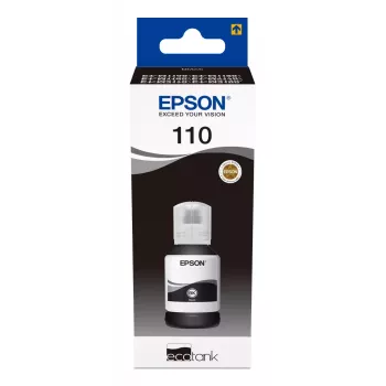 Ink bottle cartridge Epson XL 110 EcoTank Juoda — high-capacity Juoda ink, up to 7,500 puslapių