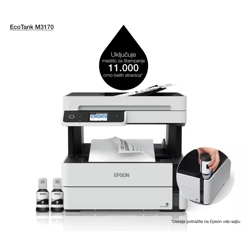 Daugiafunkcinis spausdintuvas Epson EcoTank ET-M3170 rašalinis nespalvotas spausdinimas