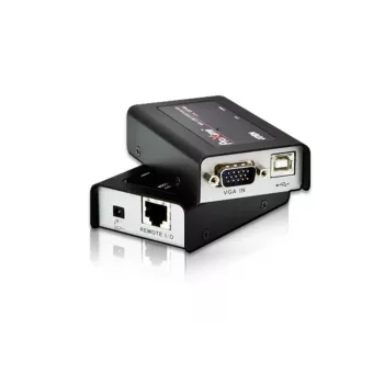ATEN MINI USB VGA KVM ilgintuvas (100 m), Siųstuvas ir imtuvas, Laidinis, 100 m, Cat5, 1920 x 1200 pikselių, Juoda