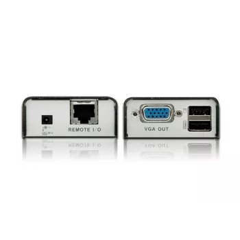 ATEN MINI USB VGA KVM ilgintuvas (100 m), Siųstuvas ir imtuvas, Laidinis, 100 m, Cat5, 1920 x 1200 pikselių, Juoda