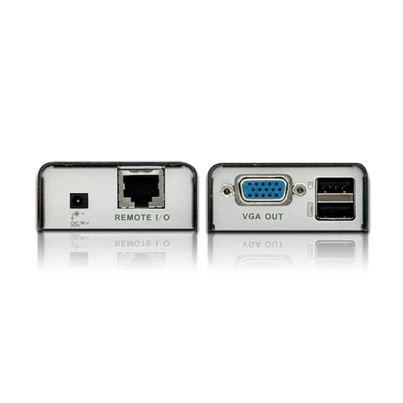 ATEN MINI USB VGA KVM ilgintuvas (100 m), Siųstuvas ir imtuvas, Laidinis, 100 m, Cat5, 1920 x 1200 pikselių, Juoda