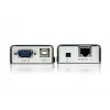 ATEN MINI USB VGA KVM ilgintuvas (100 m), Siųstuvas ir imtuvas, Laidinis, 100 m, Cat5, 1920 x 1200 pikselių, Juoda