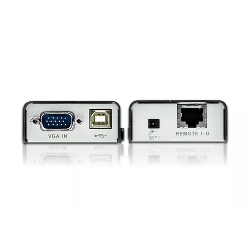 ATEN MINI USB VGA KVM ilgintuvas (100 m), Siųstuvas ir imtuvas, Laidinis, 100 m, Cat5, 1920 x 1200 pikselių, Juoda