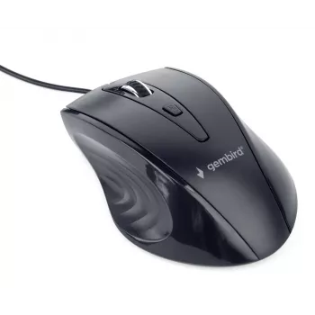 GEMBIRD USB optinė dešiniarankė pelė MUS-4B-02 — 1200 DPI, 4 mygtukai, laidinė, juoda