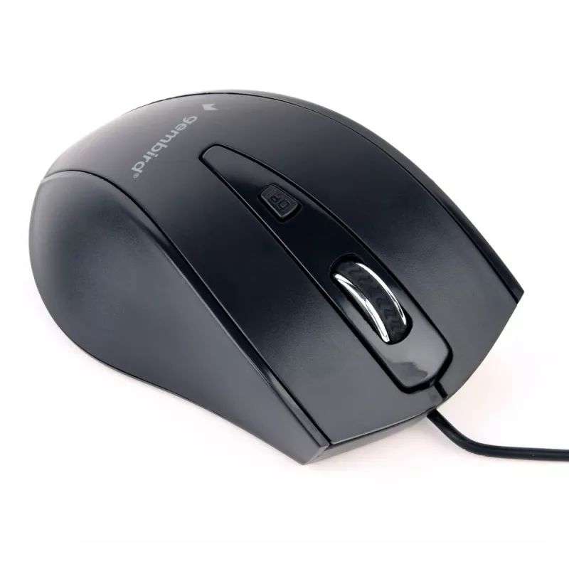 GEMBIRD USB optinė dešiniarankė pelė MUS-4B-02 — 1200 DPI, 4 mygtukai, laidinė, juoda