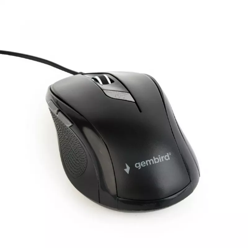 Optinė pelė GEMBIRD MUS-6B-01 – 6 mygtukai, ratukas, USB, juoda