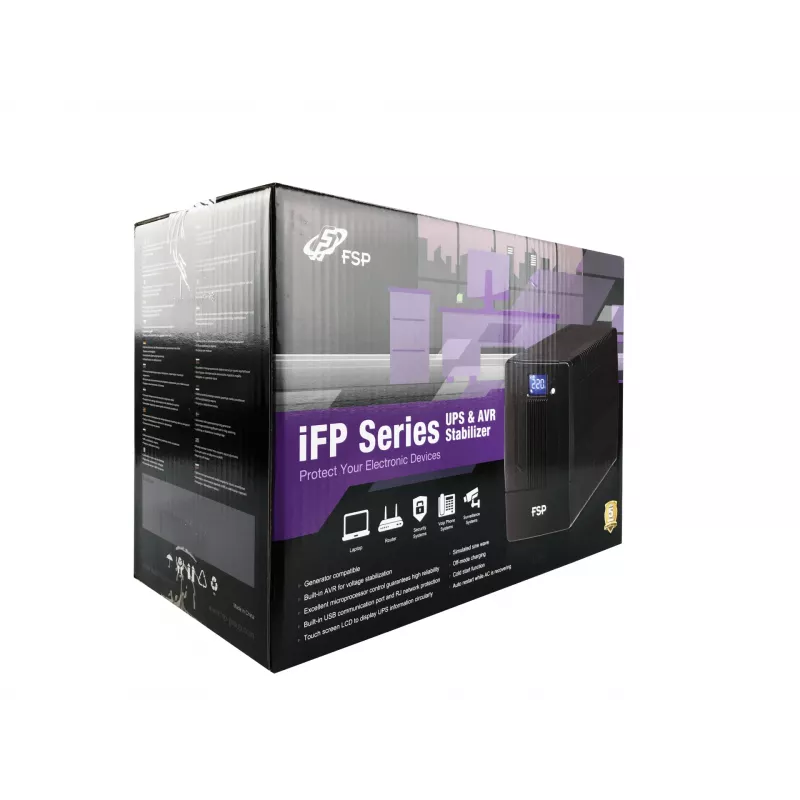 FSP iFP 1000 nepertraukiamo maitinimo šaltinis (UPS) Linijinė-sąveika 1 kVA 600 W 2 kintamosios srovės lizdai