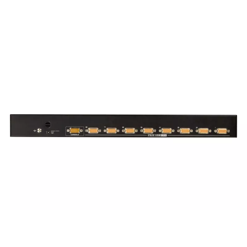 ATEN 8 prievadų USB - PS/2 VGA KVM jungiklis, 2048 x 1536 pikselių, QXGA, montavimas stelaže, 5 W, 1U, juoda