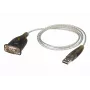 ATEN USB 2.0 į RS-232 adapteris (100 cm), juoda, metalinė, 1 m, USB Type-A, DB-9, vyriška, vyriška