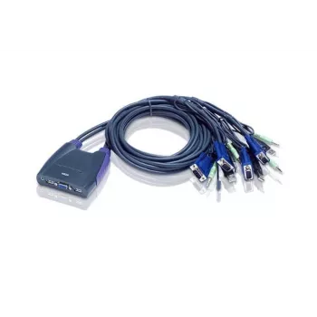 ATEN KVM jungiklis 4 prievadų kabelinis KVM USB + garso