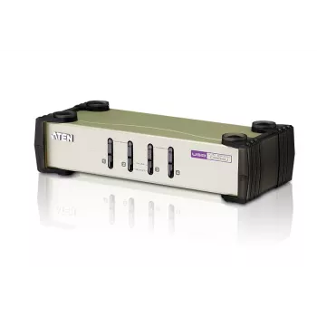 ATEN 4 prievadų USB – PS/2 VGA KVM komutatorius (su KVM kabeliais), 2048 x 1536 pikselių, QXGA, 0,45 W, juoda, pilka
