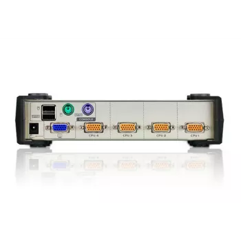 ATEN 4 prievadų USB – PS/2 VGA KVM komutatorius (su KVM kabeliais), 2048 x 1536 pikselių, QXGA, 0,45 W, juoda, pilka