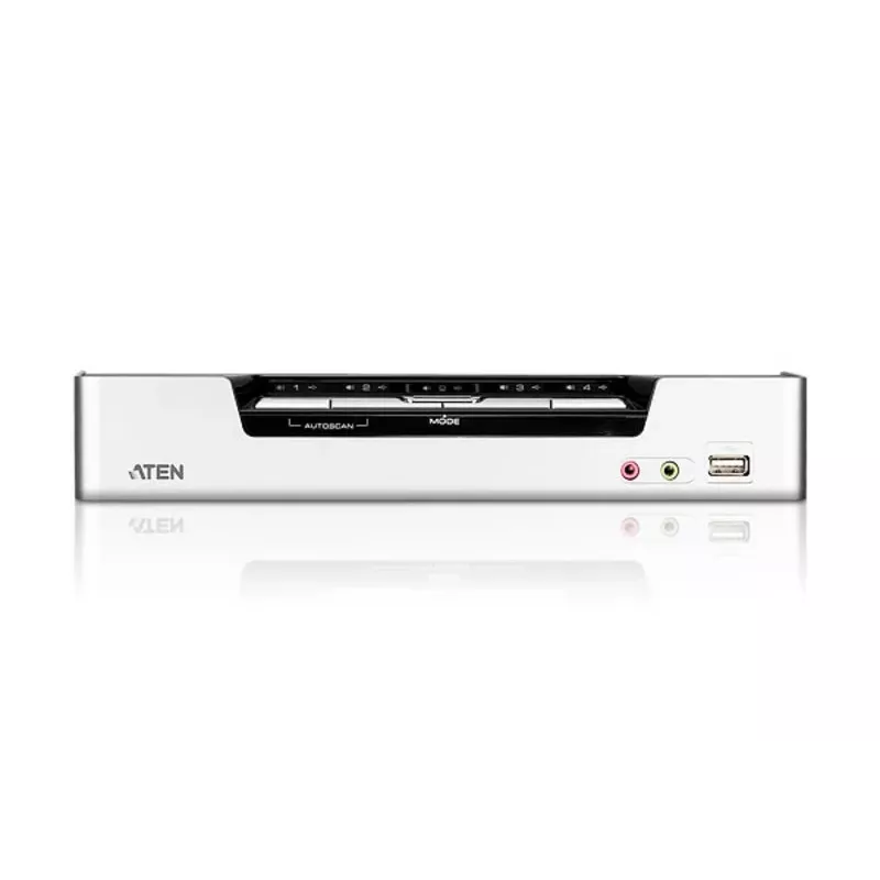 ATEN 4 prievadų USB HDMI KVM jungiklis su garsu ir USB 2.0 šakotuvu (KVM kabeliai įtraukti)