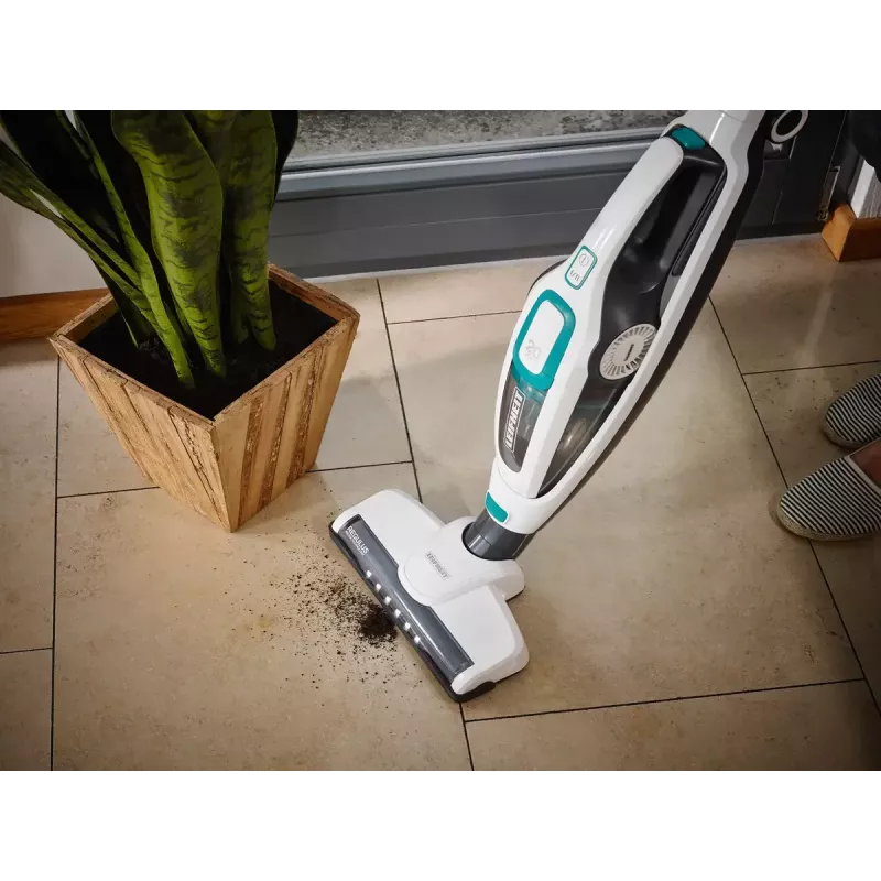 2 viename belaidis dulkių siurblys Leifheit PowerVac 2in1 — belaidis 20 V, 40 min veikimo laikas, cikloninis, nuimamas rankinis siurblys, plaunamas filtras