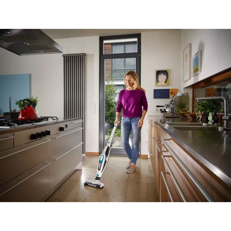 2 viename belaidis dulkių siurblys Leifheit PowerVac 2in1 — belaidis 20 V, 40 min veikimo laikas, cikloninis, nuimamas rankinis siurblys, plaunamas filtras
